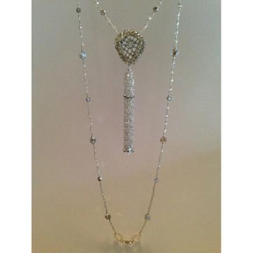 Silver Shield Metal Lace Necklace